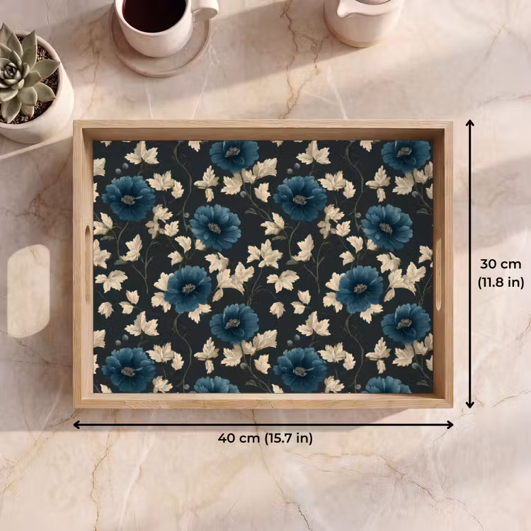 Tray - Botanical - Flowers - Blue — 7