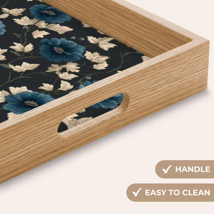 Tray - Botanical - Flowers - Blue — 9