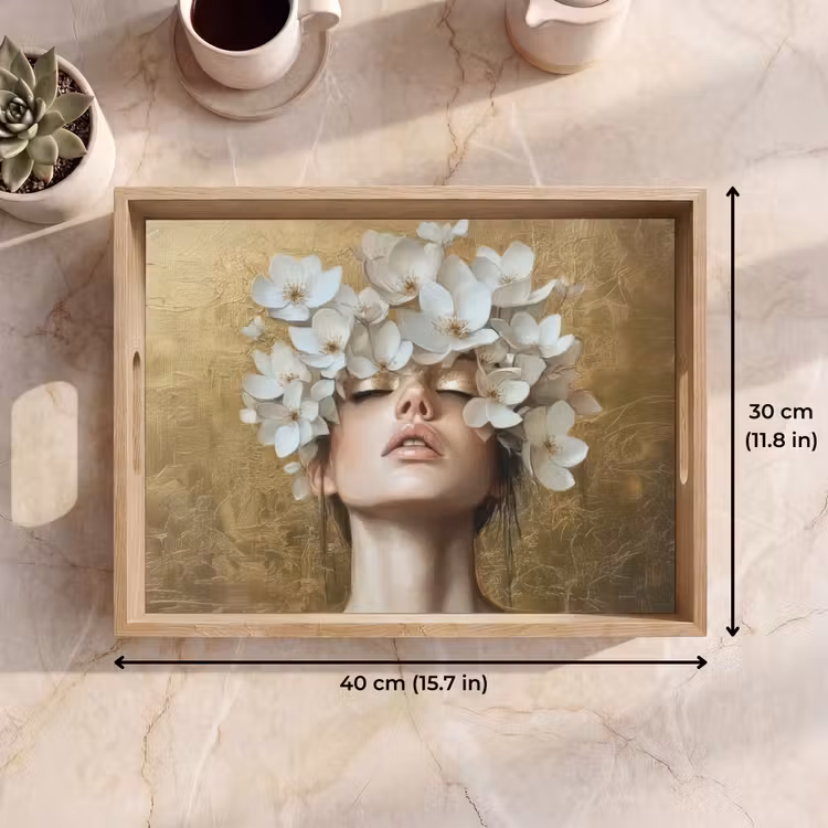 Tray - Face - Flowers - Gold - Abstract — 7