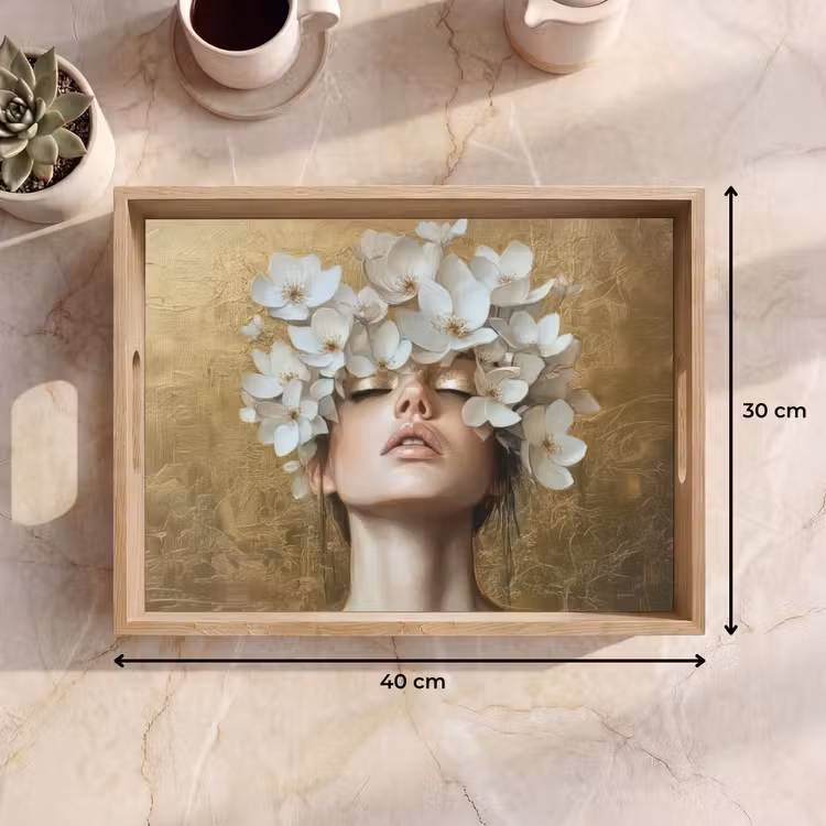 Tray - Face - Flowers - Gold - Abstract — 8