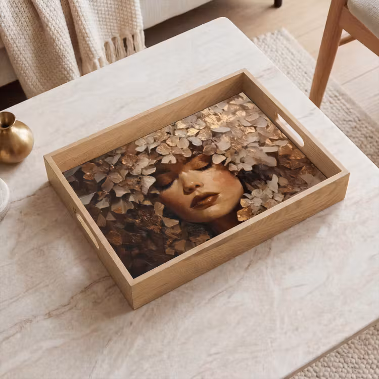 Tray - Face - Lady - Leaves - Brush strokes — 2