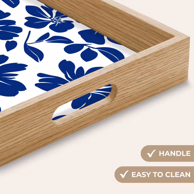 Tray - Floral - Modern - Blue — 9