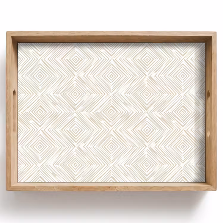 Tray - Abstract - Diamonds - Beige — 1