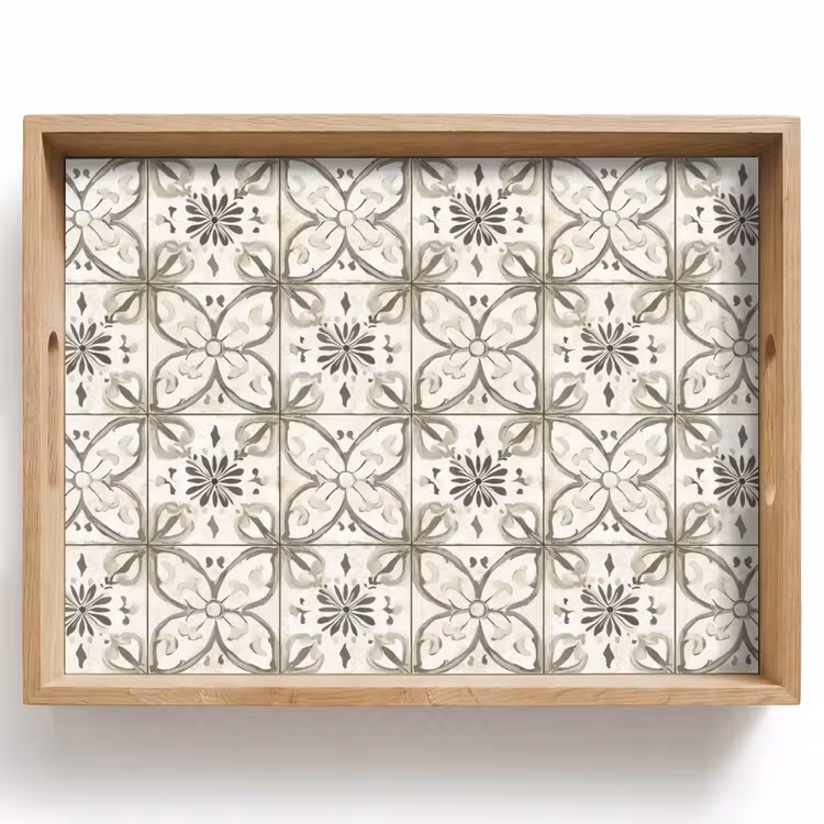Tray - Antique - Tile - Beige — 1
