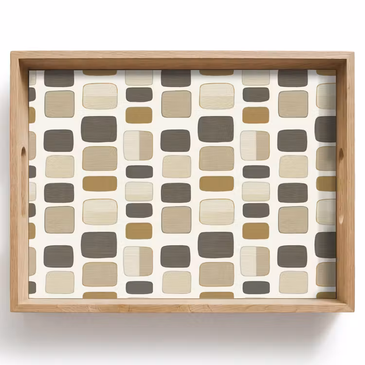 Tray - Blocks - Vintage - Gray — 1