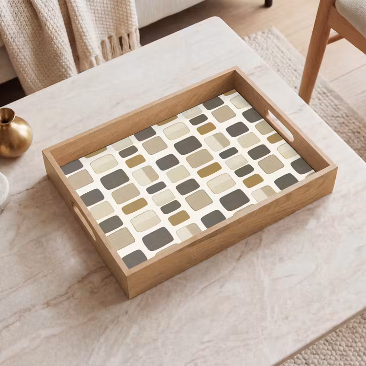 Tray - Blocks - Vintage - Gray — 2