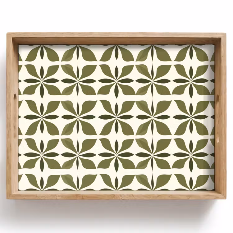Tray - Botanical - Retro - Green — 1