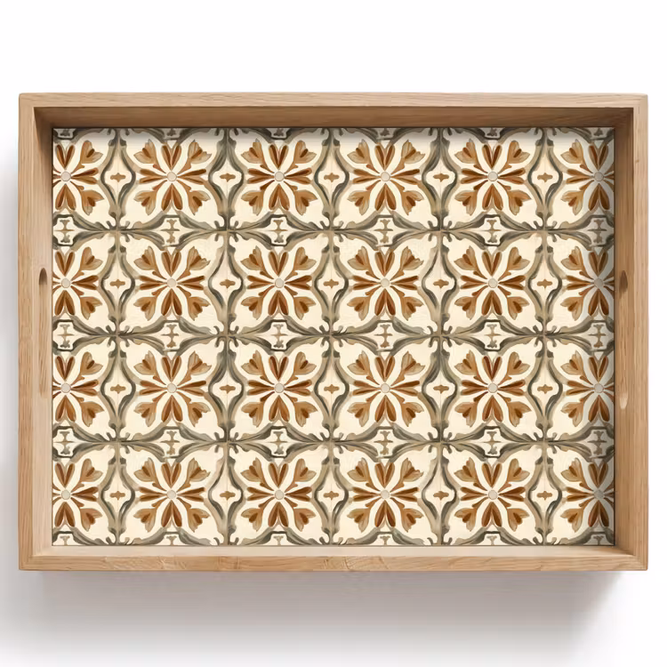 Tray - Decorative tile - Pattern - Brown — 1