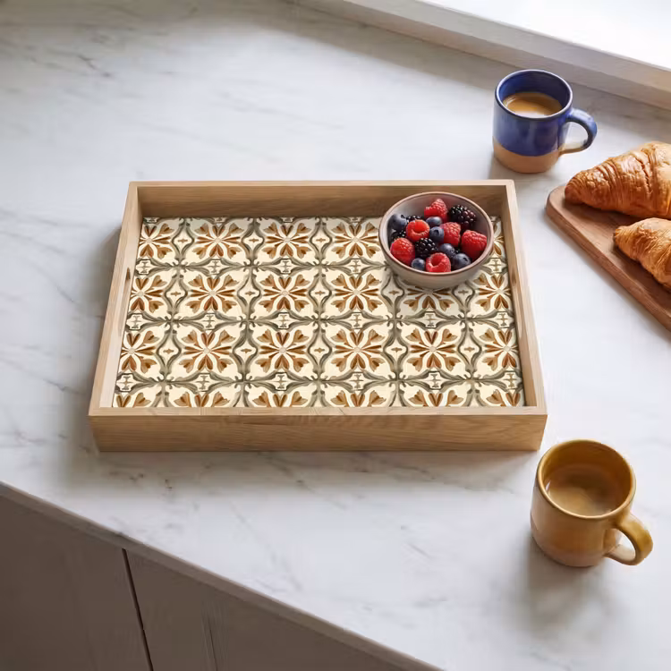 Tray - Decorative tile - Pattern - Brown — 3