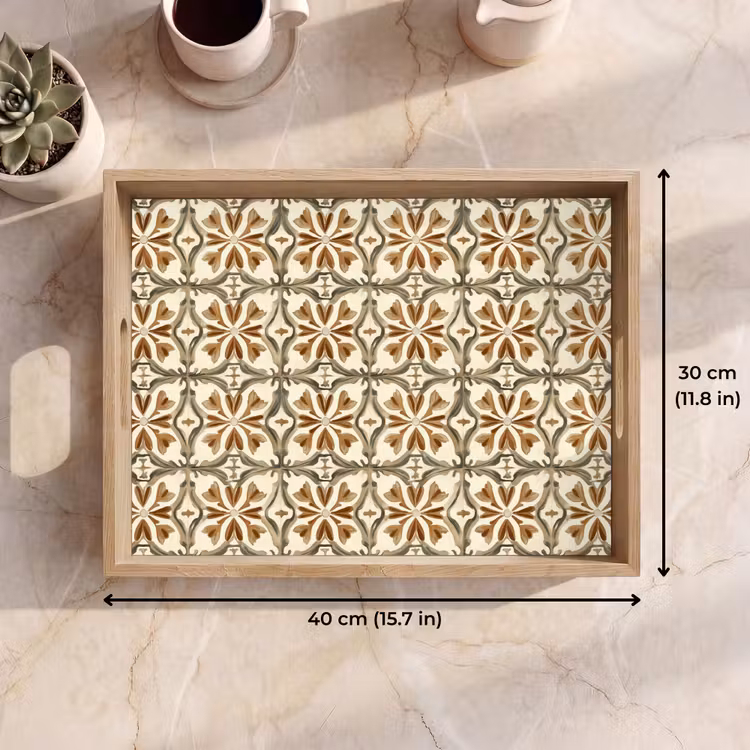 Tray - Decorative tile - Pattern - Brown — 7