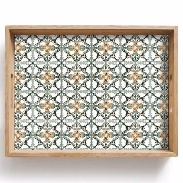 Tray - Floral - Weathered - Colorful — 1