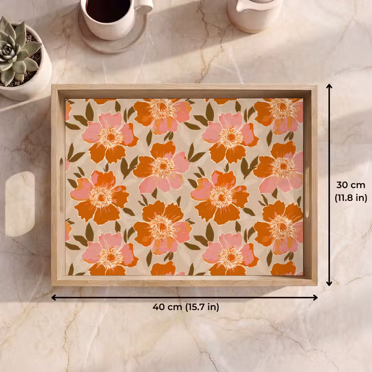 Tray - Flowers - Motif - Retro — 7