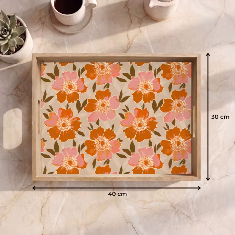 Tray - Flowers - Motif - Retro — 8