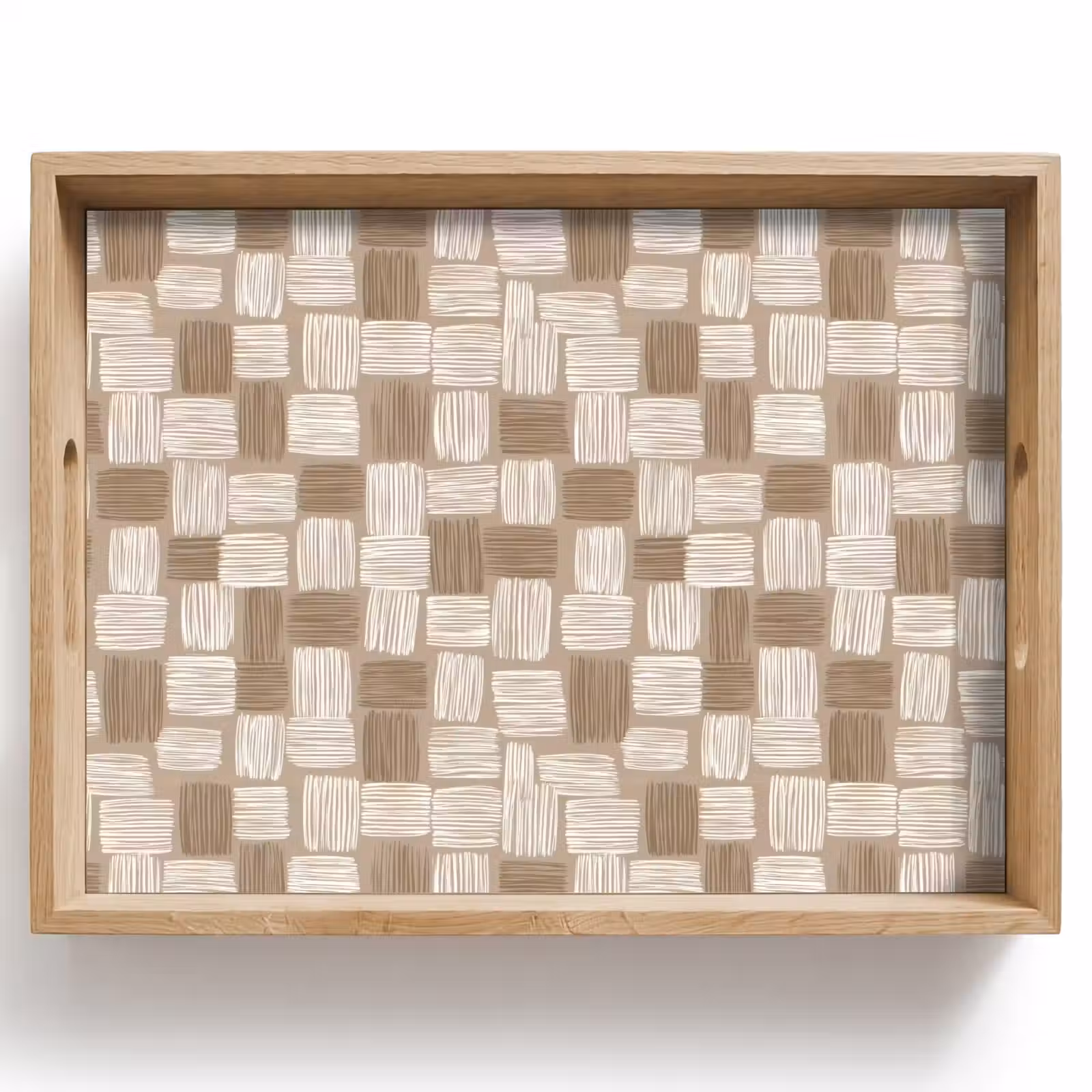 Tray - Block - Pattern - Brown — 1