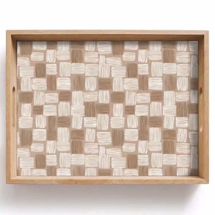 Tray - Block - Pattern - Brown — 1