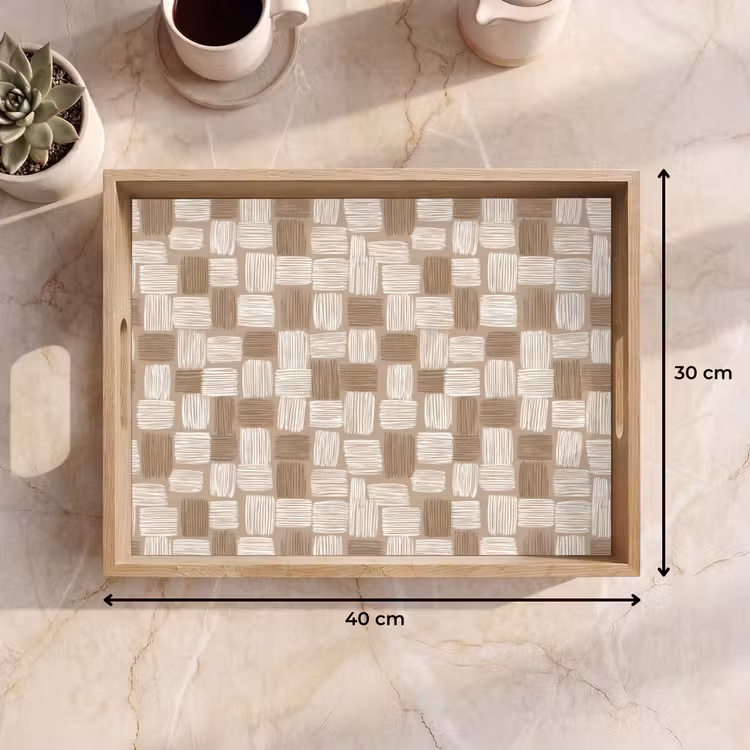 Tray - Block - Pattern - Brown — 8