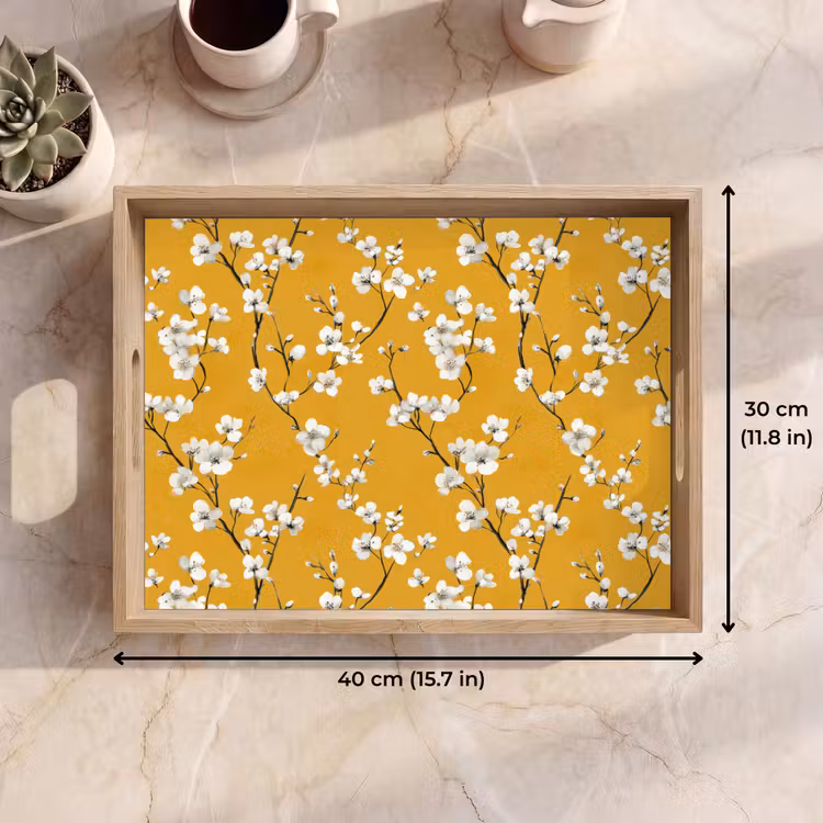 Tray - Blossom Branch - Watercolor - Yellow — 7