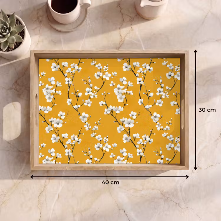 Tray - Blossom Branch - Watercolor - Yellow — 8
