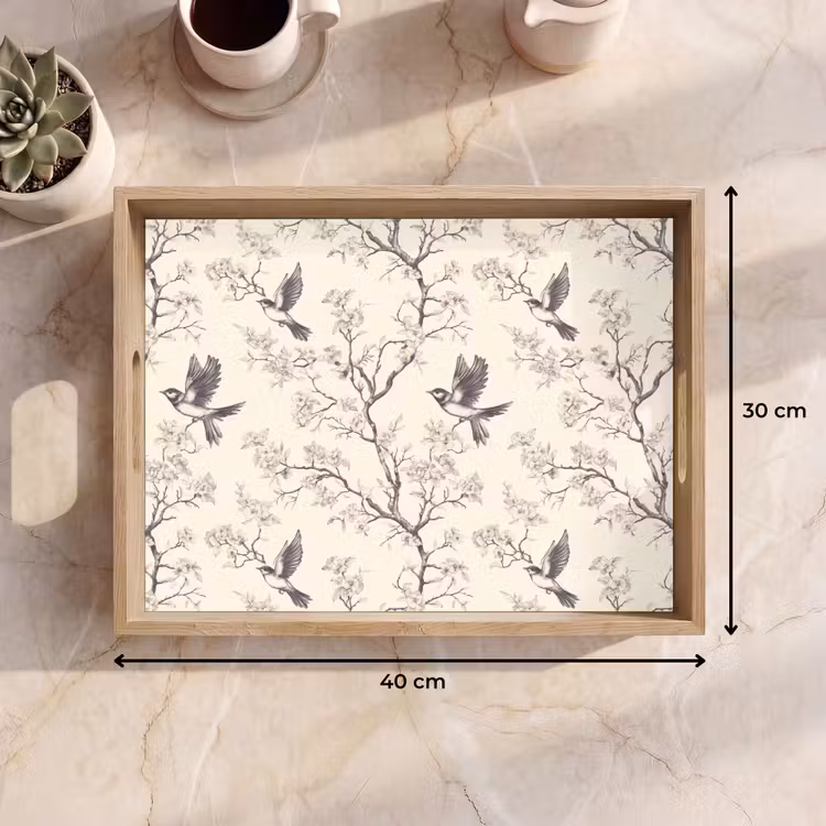 Tray - Branches - Birds - Beige — 8