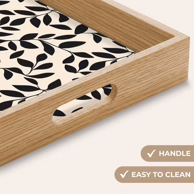 Tray - Elegant - Pattern - Black - Beige — 9