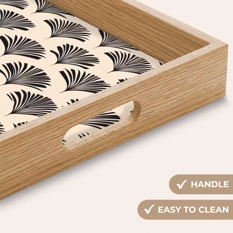 Tray - Fans - Botanical - Black - Beige — 9