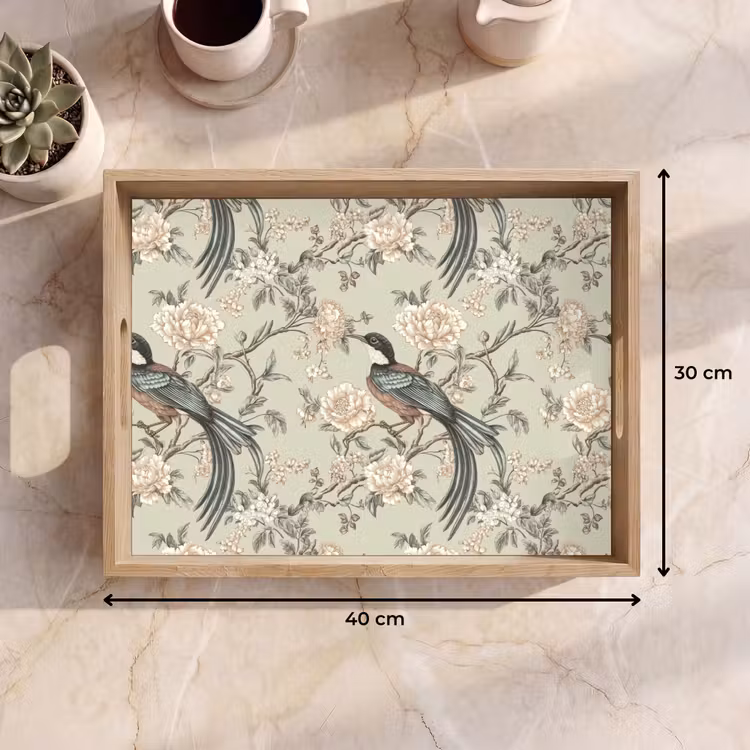 Tray - Flower - Bird - Colorful — 8
