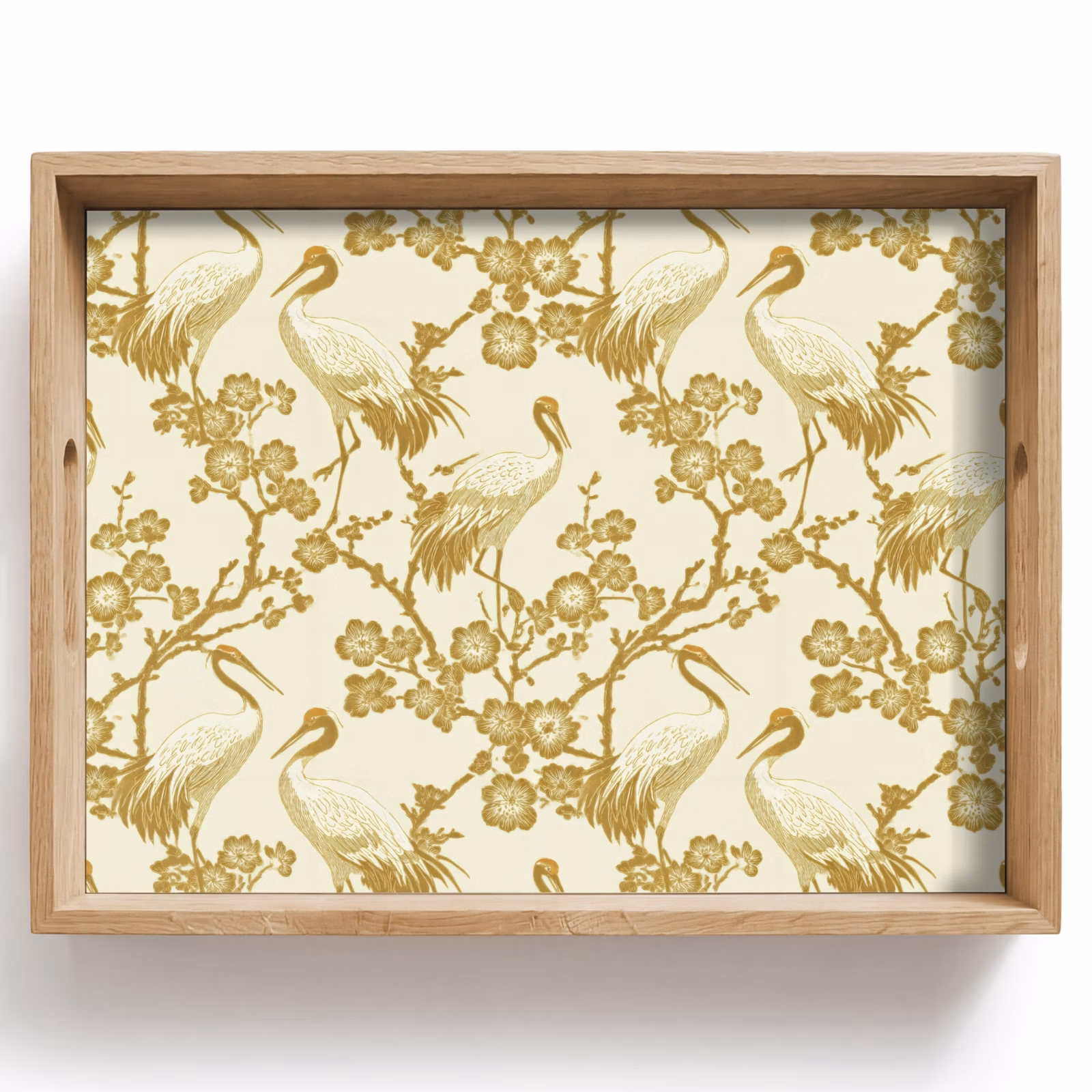 Tray - Crane - Cherry Blossom - Gold — 1