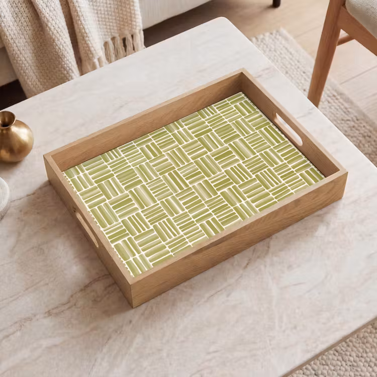 Tray - Braid - Pattern - Green — 2