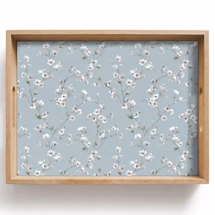 Tray - Classic - Flowers - Blue — 1