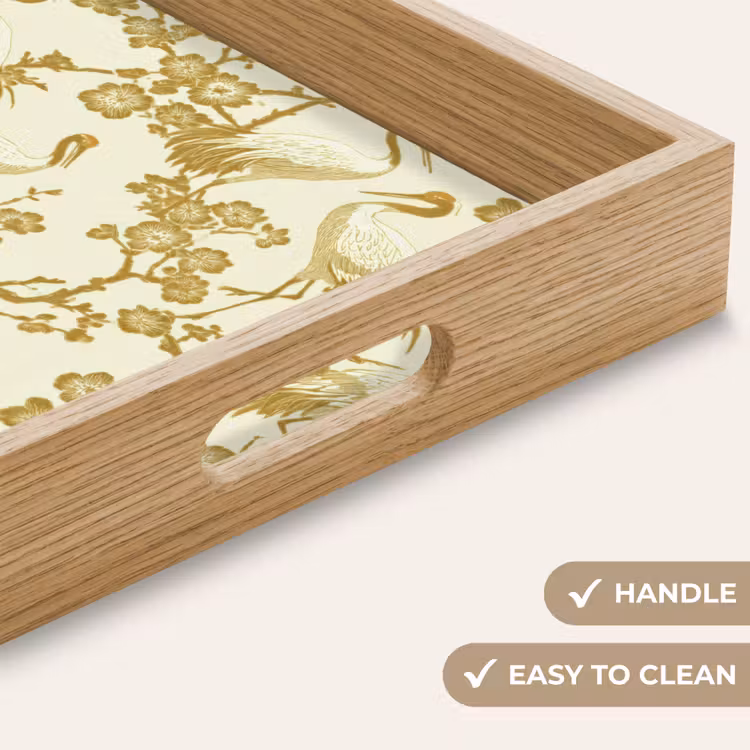 Tray - Crane - Cherry Blossom - Gold — 9