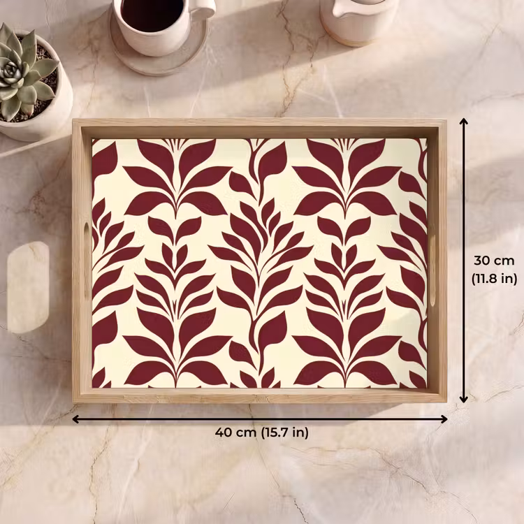 Tray - Abstract - Leaves - Burgundy — 7