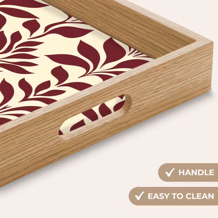 Tray - Abstract - Leaves - Burgundy — 9