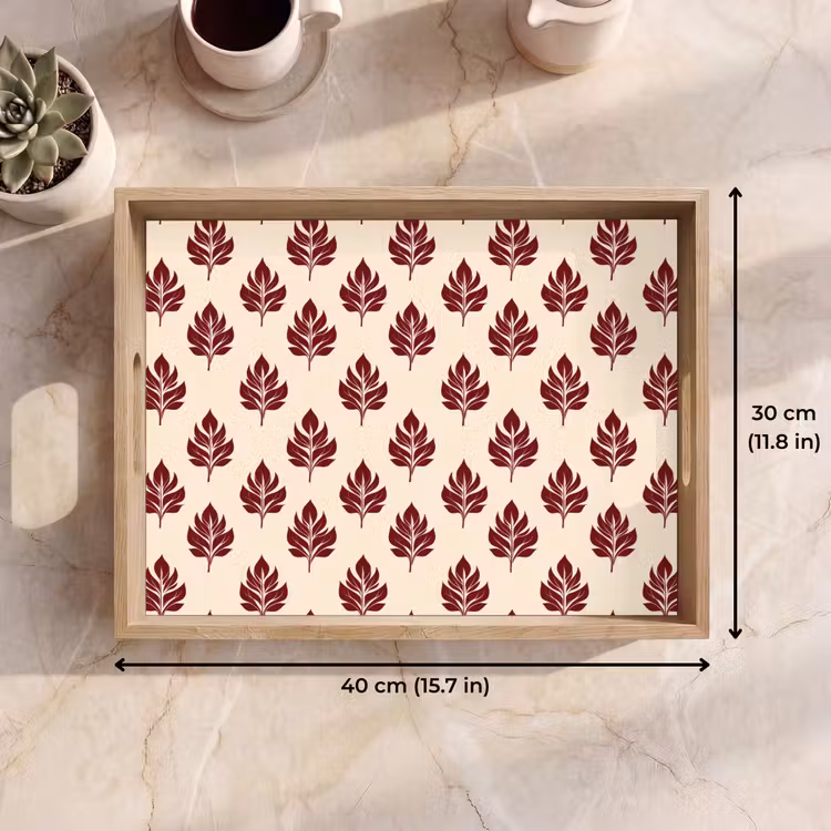 Tray - Botanical - Pattern - Bordeaux — 7
