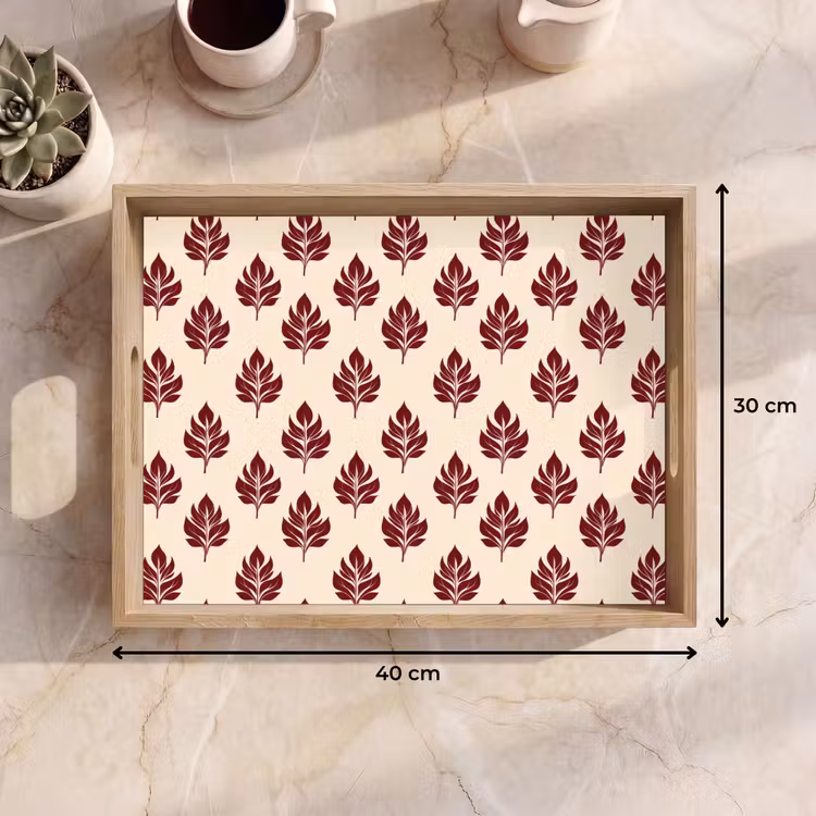 Tray - Botanical - Pattern - Bordeaux — 8