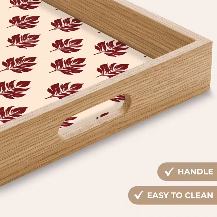Tray - Botanical - Pattern - Bordeaux — 9