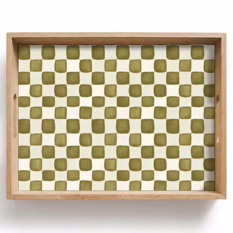 Tray - Chess - Pattern - Green — 1