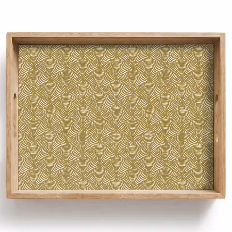 Tray - Fan - Geometric - Green — 1