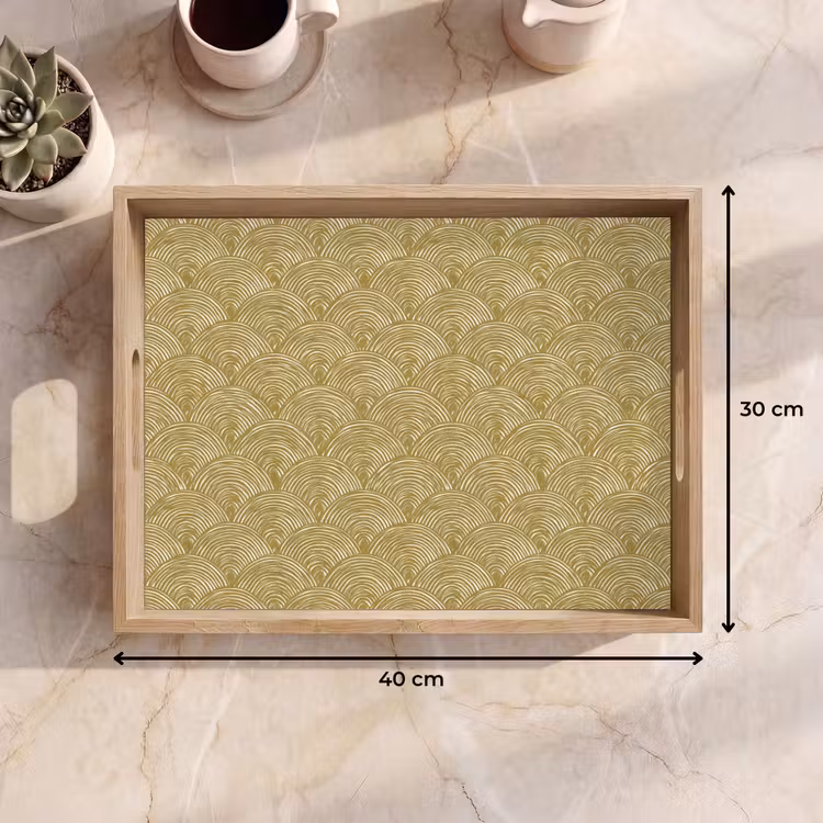 Tray - Fan - Geometric - Green — 8