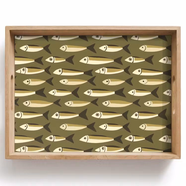 Tray - Fish - Pattern - Green — 1