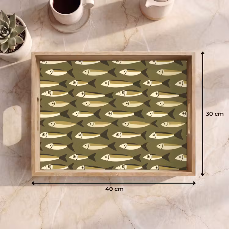 Tray - Fish - Pattern - Green — 8