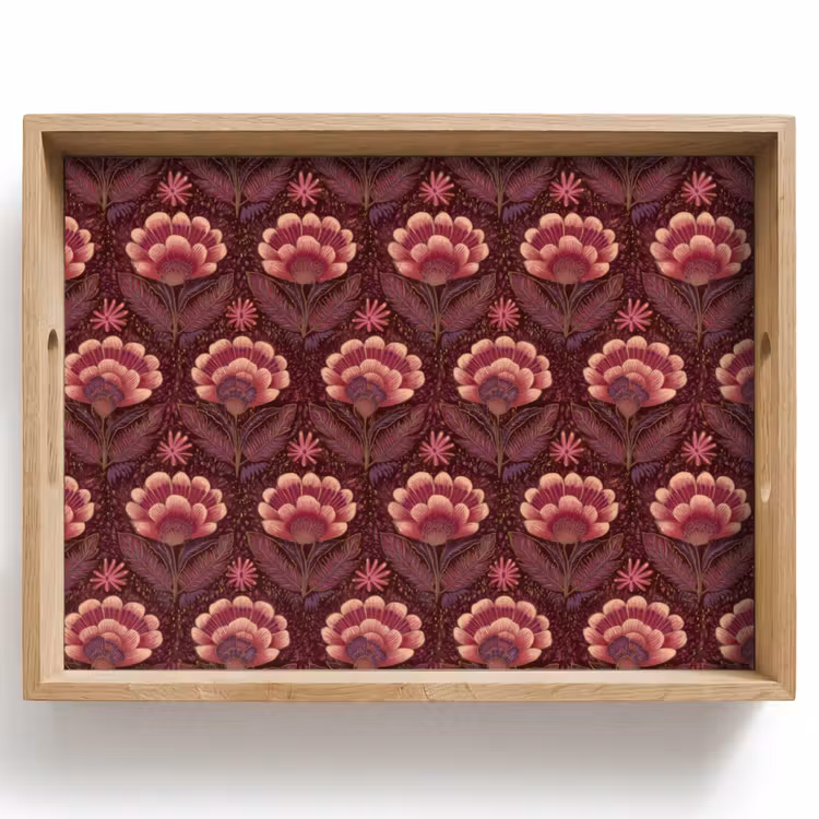 Tray - Flowers - Fan - Purple — 1
