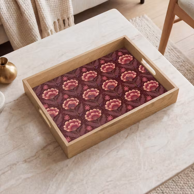 Tray - Flowers - Fan - Purple — 2