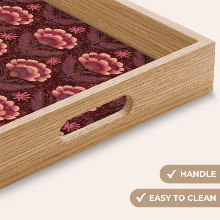 Tray - Flowers - Fan - Purple — 9