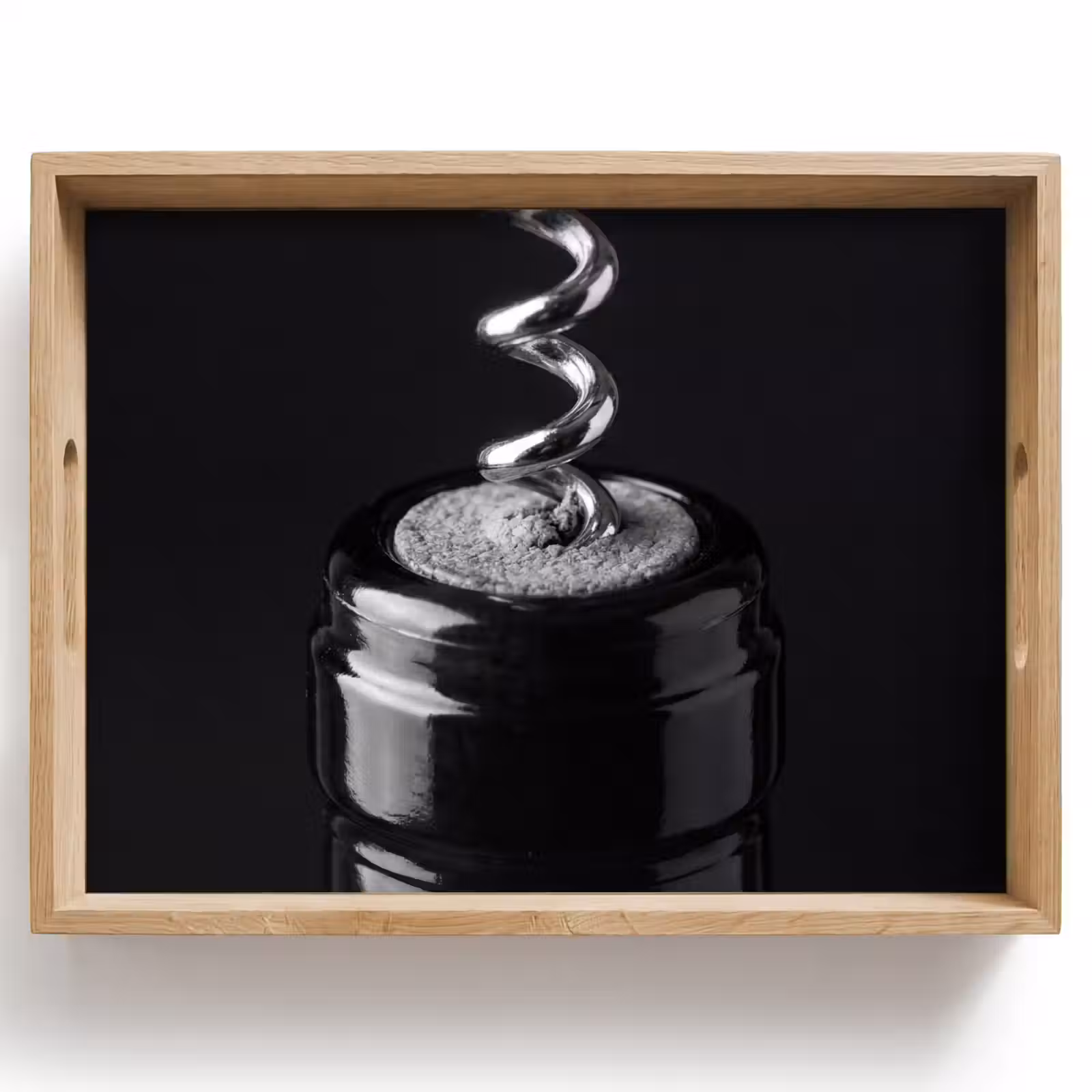 Tray - Corkscrew - Wine - Black - White — 1