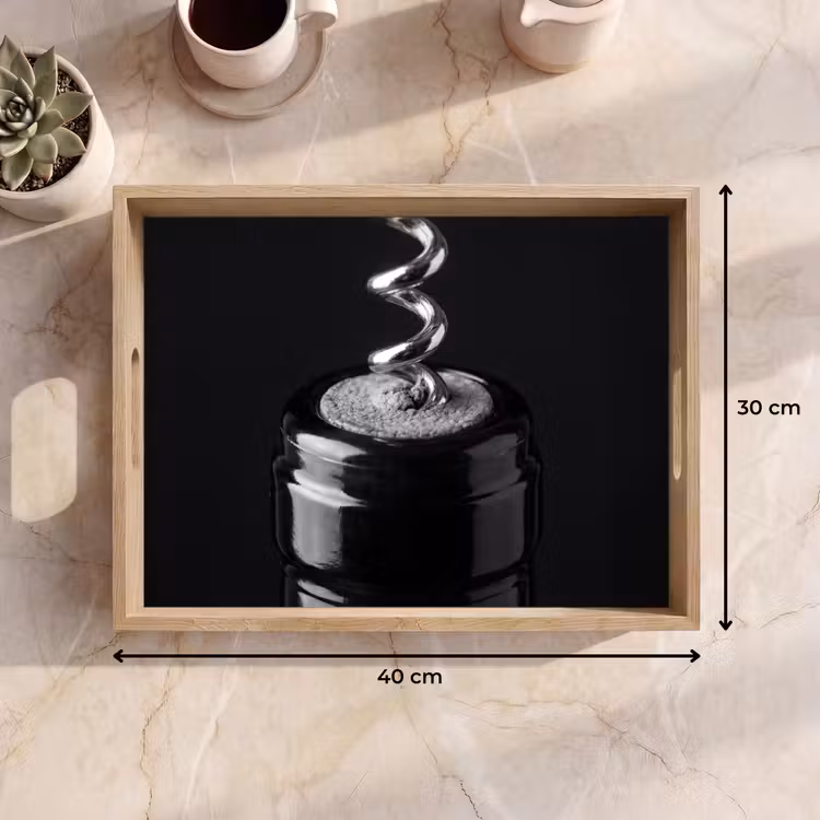 Tray - Corkscrew - Wine - Black - White — 8