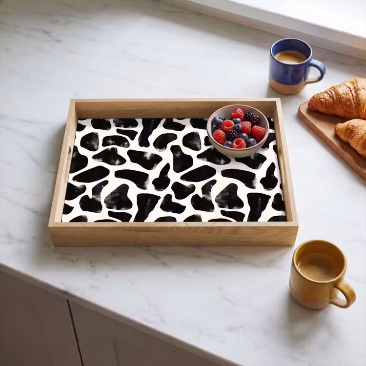 Tray - Animal pattern - Spots - Black - White — 3