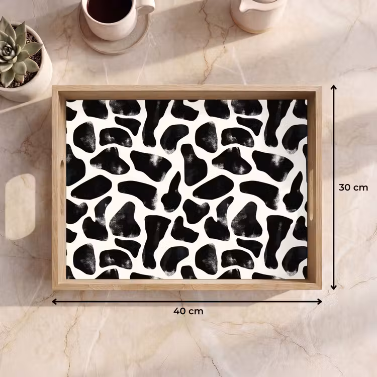Tray - Animal pattern - Spots - Black - White — 8