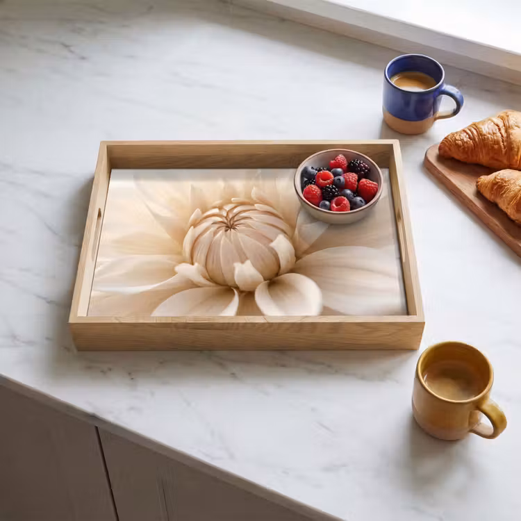 Tray - Flower - Dahlia - White — 3