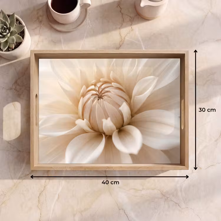 Tray - Flower - Dahlia - White — 8