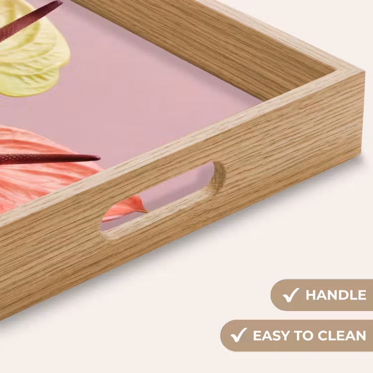 Tray - Flowers - Anthuriums - Yellow - Pink — 9
